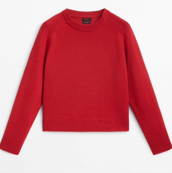 Massimo Dutti Red Wool Cashmere Sweater Size S - Picture 2 of 8